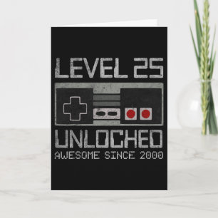 Level 25 Ontgrendeld 25e Verjaardag 25 Jaar Oude V Kaart