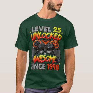 Level 25 Ontgrendeld Geweldig Sinds 1998 25e Verja T-shirt