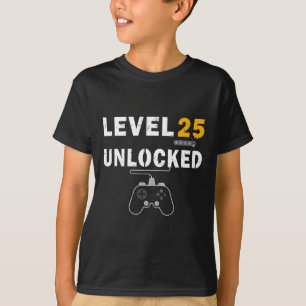 Level 25 Ontgrendeld Video Game Speler 25e Verjaar T-shirt