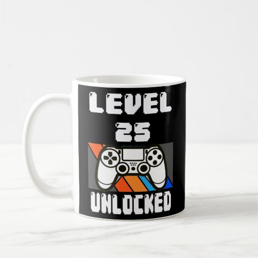Level 25 Unlocked Video Game 25th Birthday Gift  Koffiemok (Links)