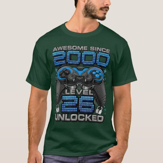 Level 26 Ontgrendeld Geweldig Sinds 2000 26ste Ver T-shirt (Voorkant)