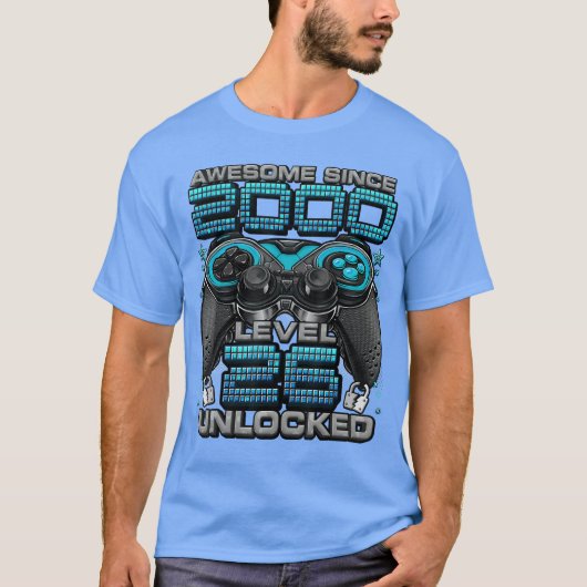 Level 26 Unlocked Awesome Since 2000 26th Birthday T-shirt (Voorkant)