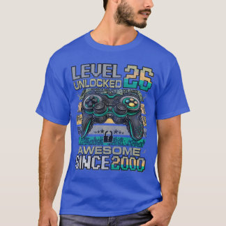 Level 26 Unlocked Awesome Since 2000 26th Birthday T-shirt