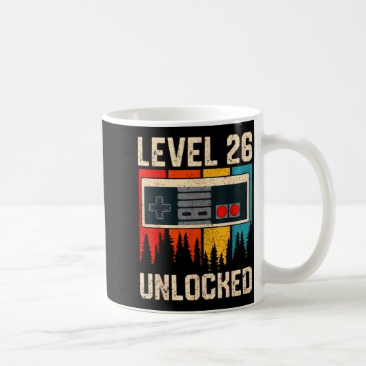 Level 26 Unlocked Video Game Controller Birthday M Koffiemok (Rechts)