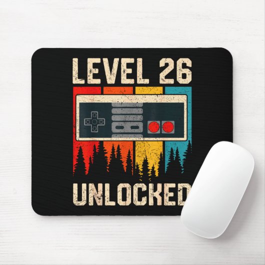 Level 26 Unlocked Video Game Controller Birthday M Muismat (Met muis)