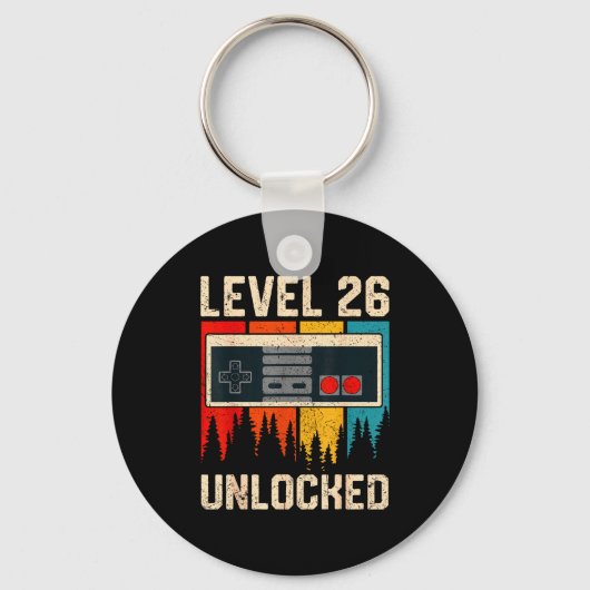 Level 26 Unlocked Video Game Controller Birthday M Sleutelhanger (Voorkant)