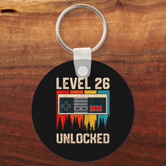 Level 26 Unlocked Video Game Controller Birthday M Sleutelhanger (Voorkant)