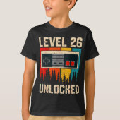 Level 26 Unlocked Video Game Controller Birthday M T-shirt (Voorkant)