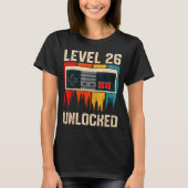 Level 26 Unlocked Video Game Controller Birthday M T-shirt (Voorkant)