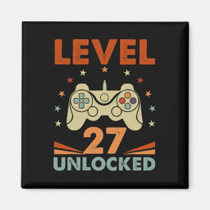 Level 27 ontgrendelde videogamer 27e verjaardag 27 magneet