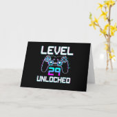Level 29 Ontgrendeld 29ste Videospelletjes Verjaar Kaart (Gele Bloem)