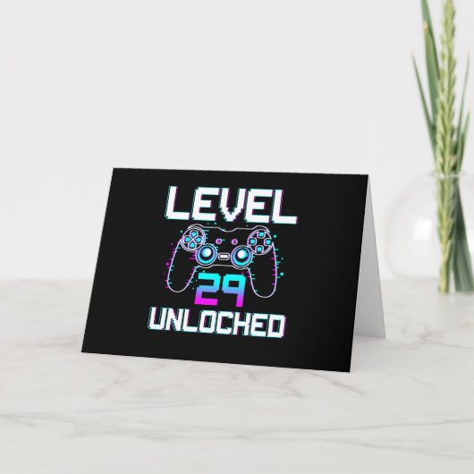 Level 29 Ontgrendeld 29ste Videospelletjes Verjaar Kaart (Voorkant)