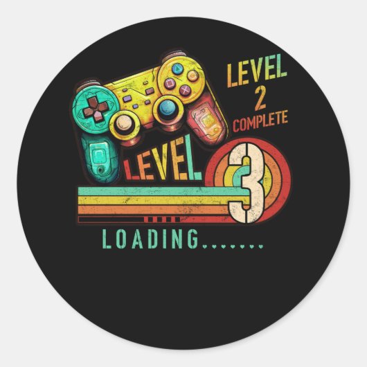 Level 2 Compleet 2e verjaardagsbruiloft Level 3 L Ronde Sticker (Voorkant)