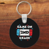 Level 2 Ontgrendeld Ck Naar School Gamer Ontwerp V Sleutelhanger (Voorkant)