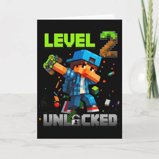 Level 2 Ontgrendeld Grappige Verjaardagsjongen Pix Kaart (Voorkant)