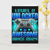 Level 2 Unlocked 2 Year Old For Boys 2nd Birthday  Kaart (Gele Bloem)