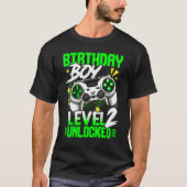 Level 2 Unlocked  Video Game Player Birthday Boy T-shirt (Voorkant)