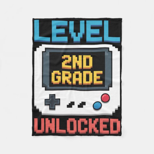 Level 2e klas ontgrendeld Ck naar school gamer jon Fleece Deken (Voorkant)