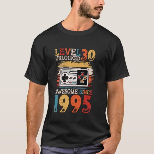 Level 30 Geweldige ontgrendeld sinds 1995 30e verj T-shirt (Voorkant)