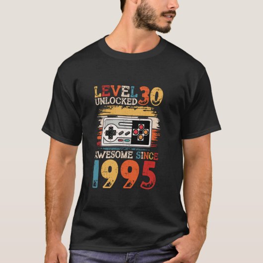 Level 30 Geweldige ontgrendeld sinds 1995 30e verj T-shirt (Voorkant)