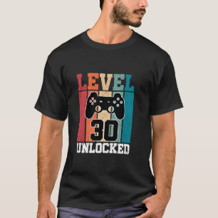 Level 30 ontgrendeld 30 jaar oude grappige gamers t-shirt