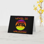 Level 30 Ontgrendeld 30e Videospelletjes Verjaarda Kaart (Gele Bloem)