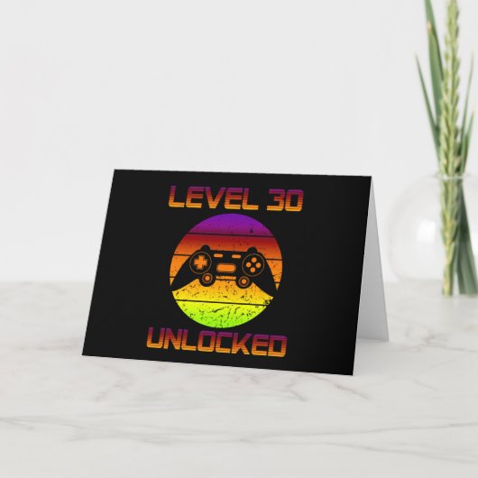 Level 30 Ontgrendeld 30e Videospelletjes Verjaarda Kaart (Voorkant)