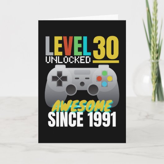 Level 30 Ontgrendeld Geweldig Sinds 1991 Kaart (Voorkant)