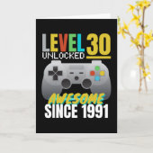 Level 30 Ontgrendeld Geweldig Sinds 1991 Kaart (Gele Bloem)