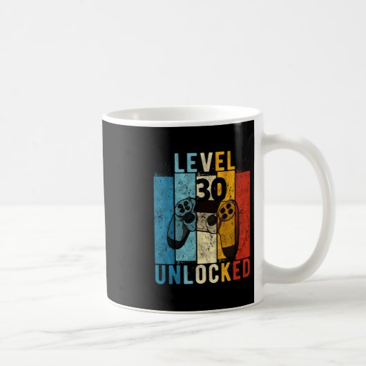Level 30 Ontgrendeld Videogamer 30 Jaar Oude 30e V Koffiemok (Rechts)