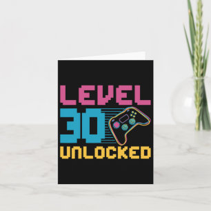 Level 30 Ontgrendelde Verjaardag Gaming Kaart
