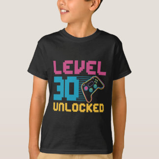 Level 30 Ontgrendelde Verjaardag Gaming T-shirt