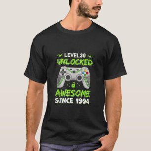 Level 30 Unlocked Geweldige sinds 1994 Gamer 30th  T-shirt
