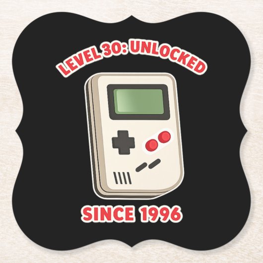 Level 30 Unlocked Since 1996 Kartonnen Onderzetters (Voorkant)