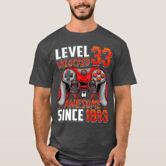 Level 33 Ontgrendeld Geweldig Sinds 1993 33ste Ver T-shirt