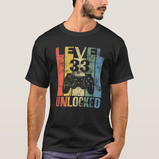 Level 33 Unlocked 33Rd Birthday Gift For Video Gam T-shirt (Voorkant)