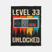Level 33 Unlocked Video Game Controller Birthday M Fleece Deken (Voorkant)