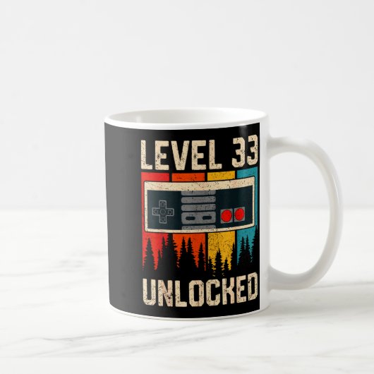 Level 33 Unlocked Video Game Controller Birthday M Koffiemok (Rechts)
