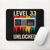Level 33 Unlocked Video Game Controller Birthday M Muismat (Met muis)