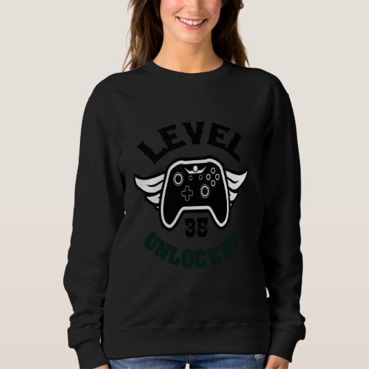 Level 35 Ontgrendeld 35 Verjaardag Gaming 35 Verja Trui (Voorkant)