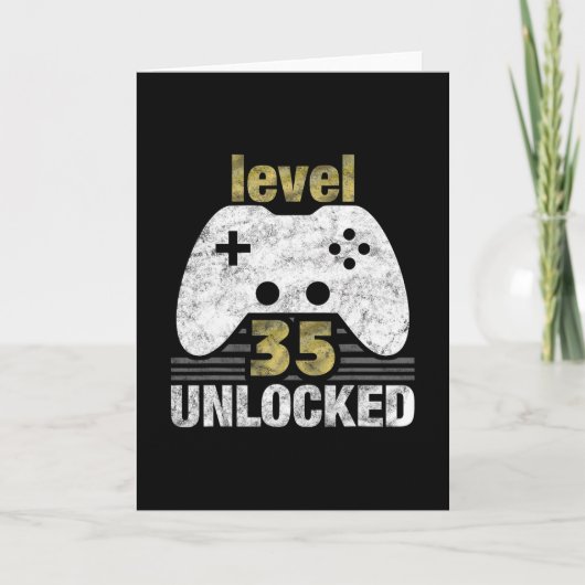 Level 35 Ontgrendeld 35e Verjaardag 35 Jaar Oud Ca Kaart (Voorkant)