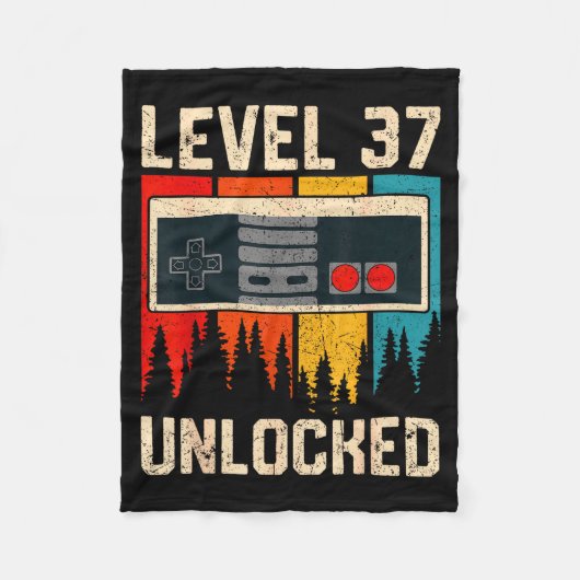 Level 37 Unlocked Video Game Controller Birthday M Fleece Deken (Voorkant)