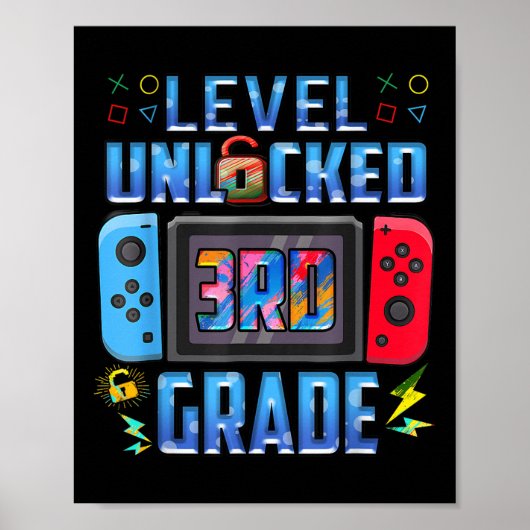 Level 3e leerjaar ontgrendeld terug naar school ee poster (Voorkant)