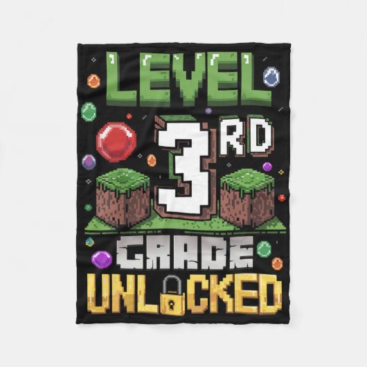 Level 3e leerjaar ontgrendeld videospel eerste dag fleece deken (Voorkant)