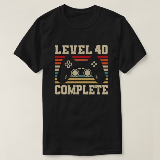 Level 40 Complete videogamer van 40 Jubilea  T-shirt (Design voorkant)