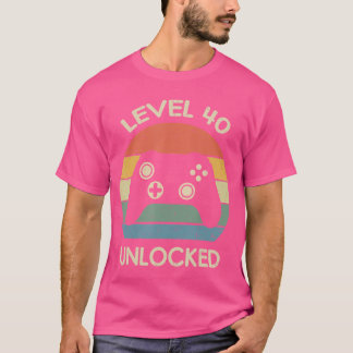 Level 40 Ontgrendeld 40e Verjaardag Gaming Control T-shirt