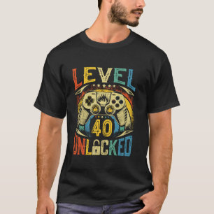 Level 40 ontgrendeld 40e videogamer 40 BI T-shirt