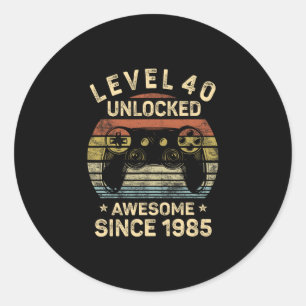 Level 40 Ontgrendeld 40ste Verjaardag Cadeaus voor Ronde Sticker