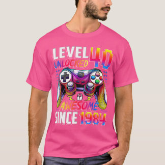 Level 40 Ontgrendeld Geweldig Sinds 1984 40ste Ver T-shirt