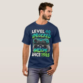 Level 40 Ontgrendeld Geweldig Sinds 1985 40ste Ver T-shirt (Voorkant volledig)